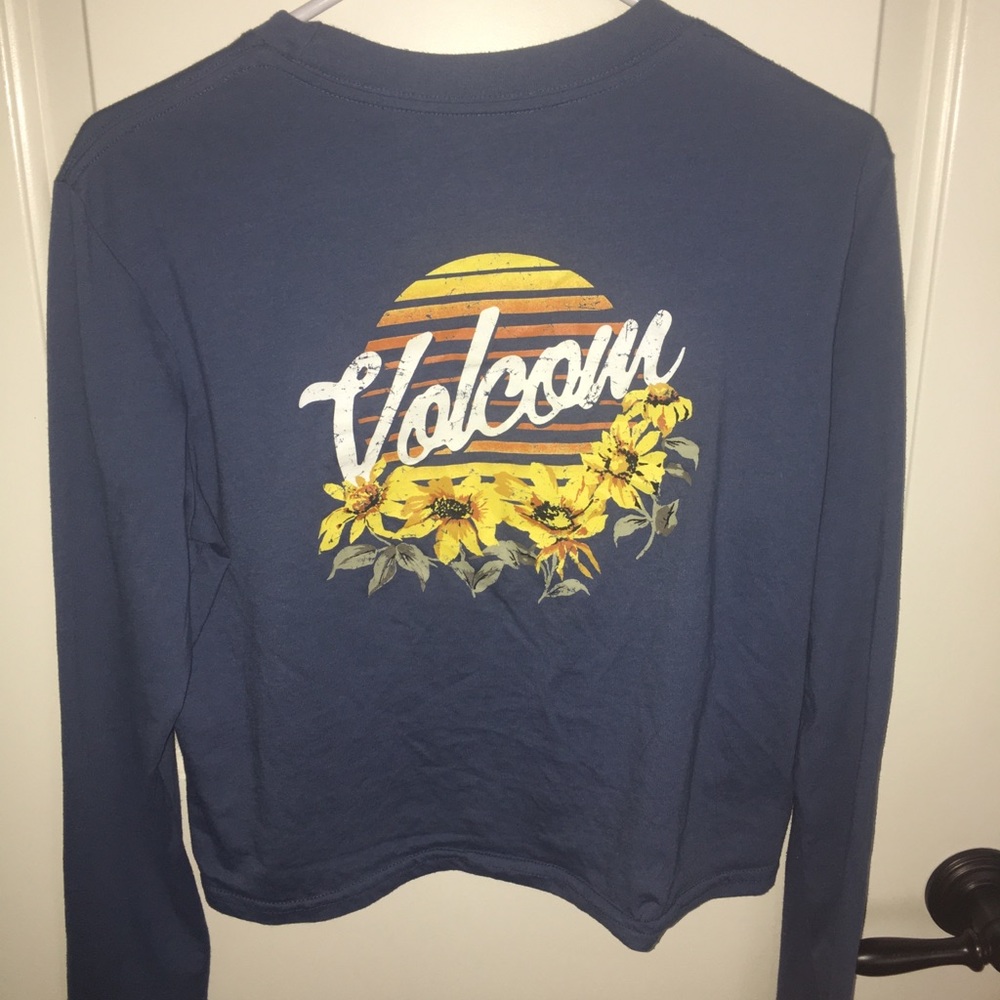 Volcom blue floral long sleeve t-shirt